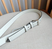 PRADA 25S BELT 25 MM IN WHITE CALFSKIN 585796