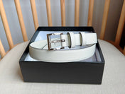 PRADA 25S BELT 25 MM IN WHITE CALFSKIN 585796