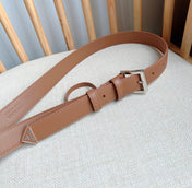 PRADA 25S BELT 25 MM IN BROWN CALFSKIN 585798