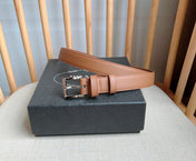PRADA 25S BELT 25 MM IN BROWN CALFSKIN 585798