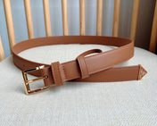 PRADA 25S BELT 25 MM IN BROWN CALFSKIN 585799