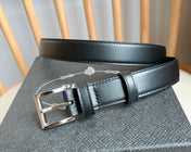 PRADA 25S BELT 25 MM IN BLACK CALFSKIN 585800