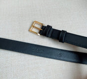 PRADA 25S BELT 25 MM IN BLACK CALFSKIN 585801