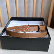 PRADA 25S BELT 15 MM IN BROWN CALFSKIN 598407