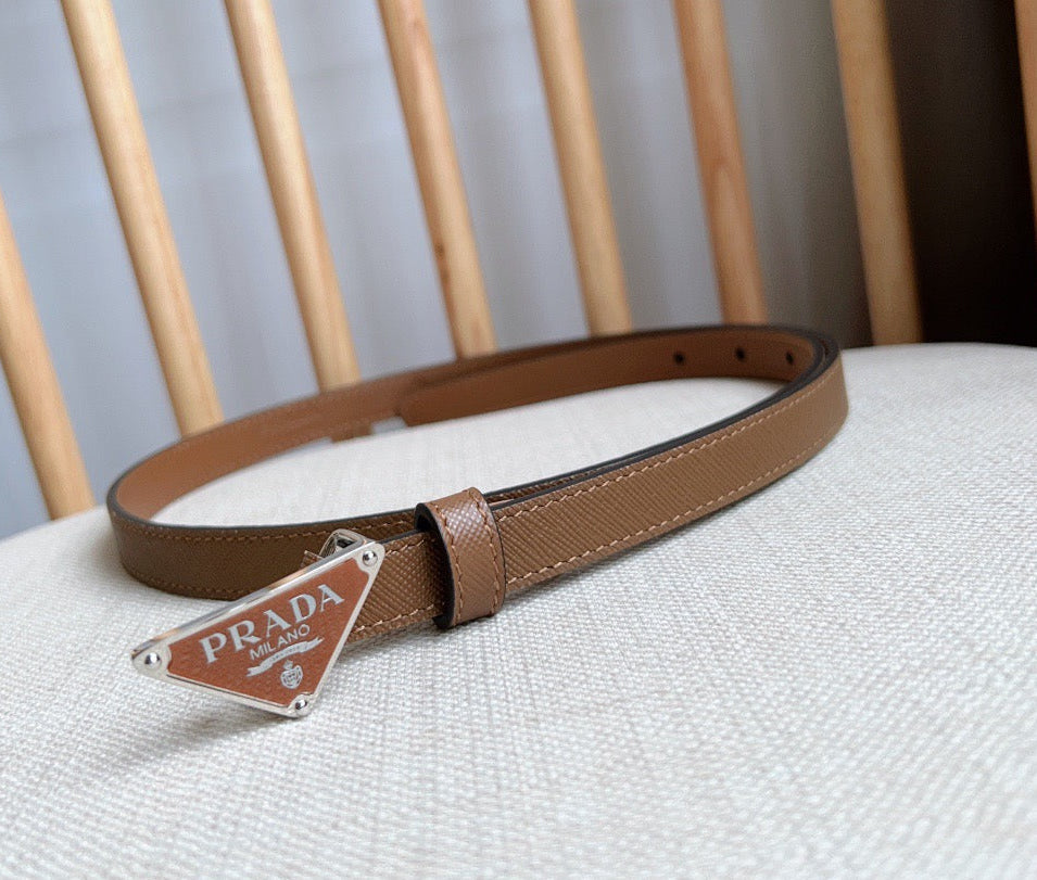 PRADA 25S BELT 15 MM IN BROWN CALFSKIN 598407