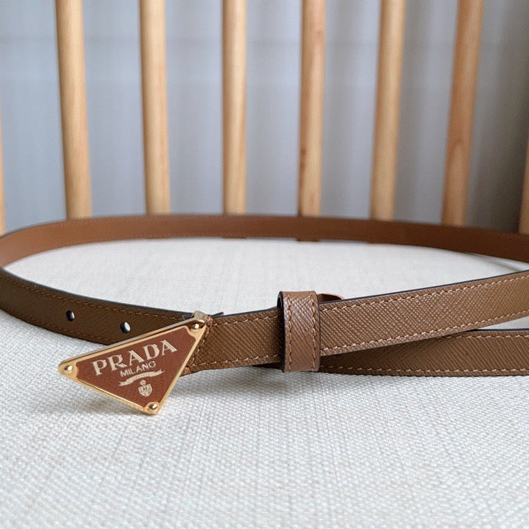 PRADA 25S BELT 15 MM IN BROWN CALFSKIN 598408