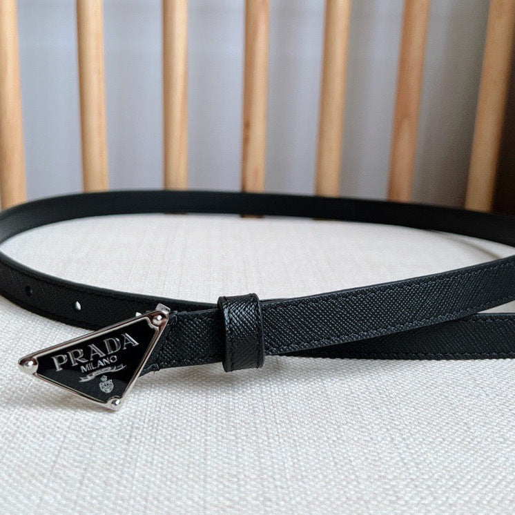 PRADA 25S BELT 15 MM IN BLACK CALFSKIN 598409