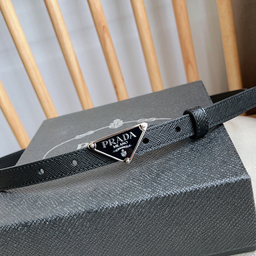 PRADA 25S BELT 15 MM IN BLACK CALFSKIN 598409