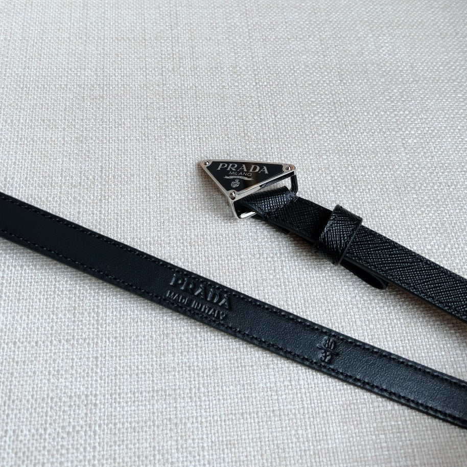 PRADA 25S BELT 15 MM IN BLACK CALFSKIN 598409