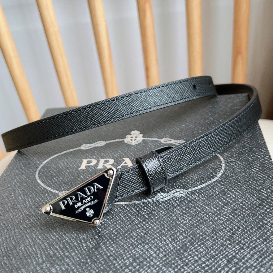 PRADA 25S BELT 15 MM IN BLACK CALFSKIN 598409