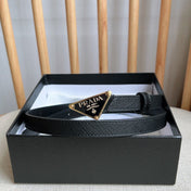 PRADA 25S BELT 15 MM IN BLACK CALFSKIN 598410