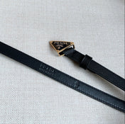 PRADA 25S BELT 15 MM IN BLACK CALFSKIN 598410