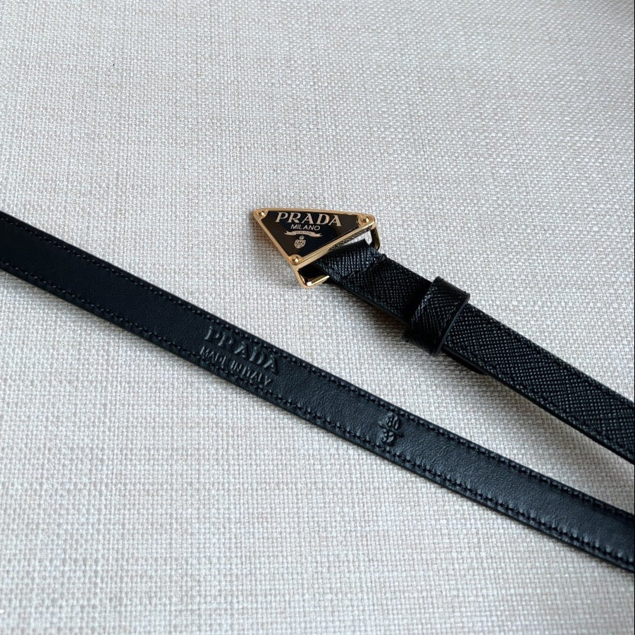 PRADA 25S BELT 15 MM IN BLACK CALFSKIN 598410