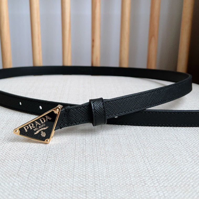 PRADA 25S BELT 15 MM IN BLACK CALFSKIN 598410