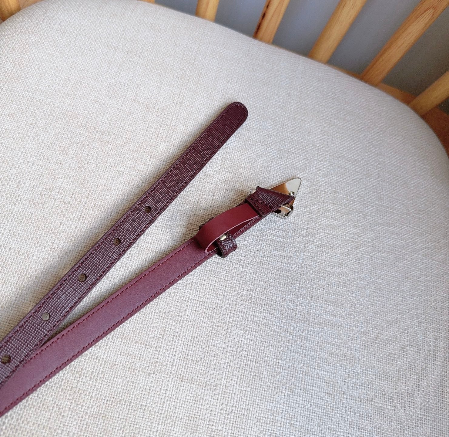 PRADA 25S BELT 15 MM IN RED CALFSKIN 598411