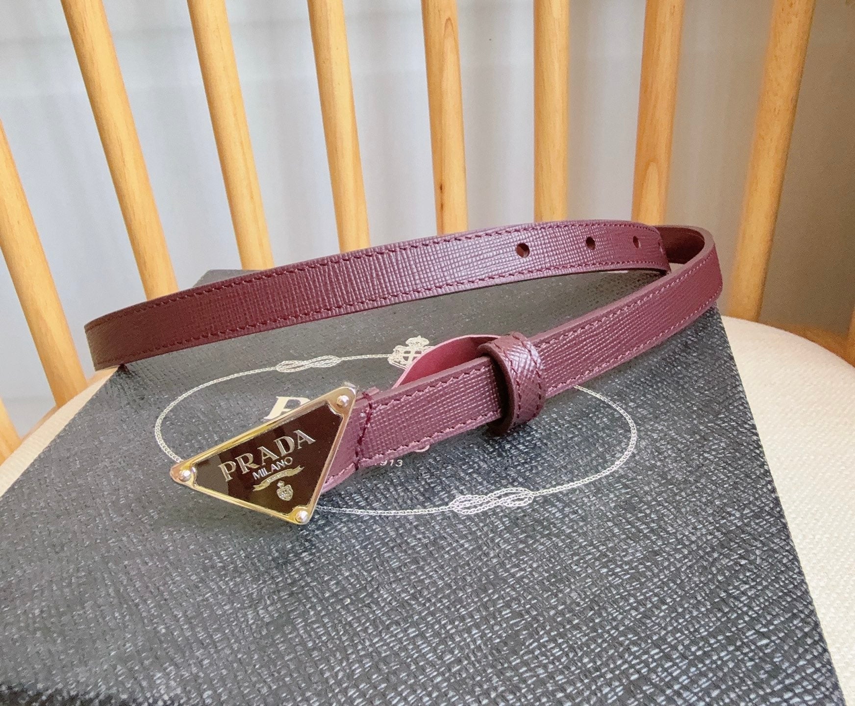 PRADA 25S BELT 15 MM IN RED CALFSKIN 598411