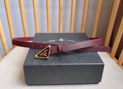 PRADA 25S BELT 15 MM IN RED CALFSKIN 598412