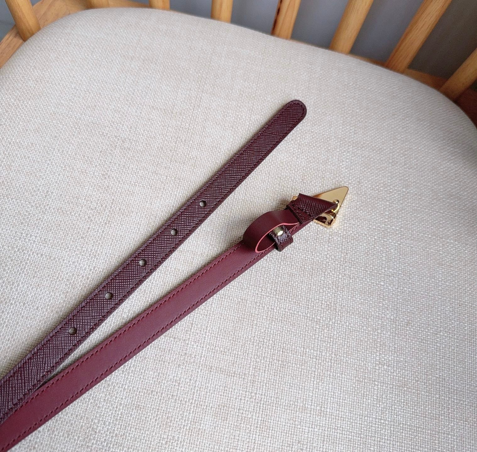 PRADA 25S BELT 15 MM IN RED CALFSKIN 598412