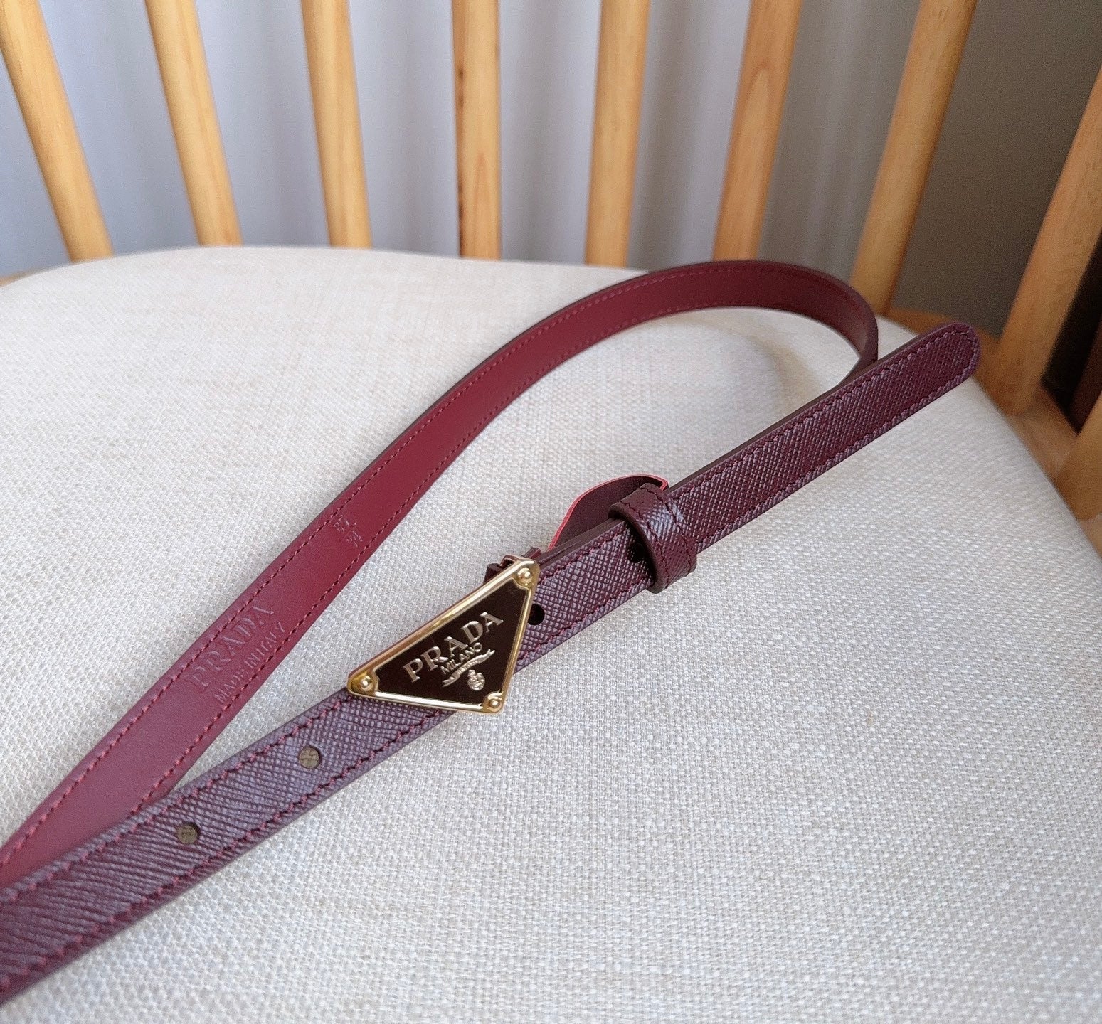 PRADA 25S BELT 15 MM IN RED CALFSKIN 598412