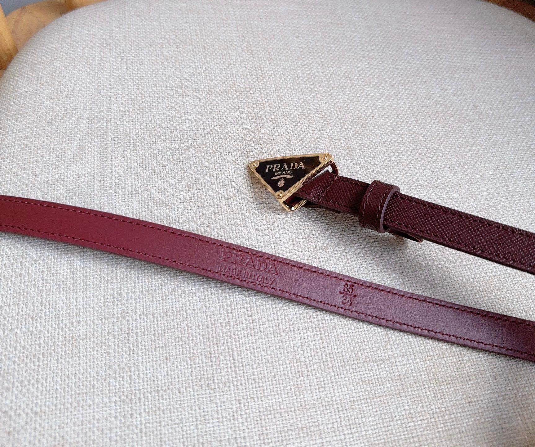 PRADA 25S BELT 15 MM IN RED CALFSKIN 598412