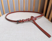PRADA 25S BELT 10 MM IN REDDISH BROWN CALFSKIN 598368