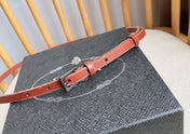 PRADA 25S BELT 10 MM IN REDDISH BROWN CALFSKIN 598368