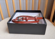 PRADA 25S BELT 10 MM IN REDDISH BROWN CALFSKIN 598368