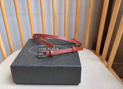 PRADA 25S BELT 10 MM IN REDDISH BROWN CALFSKIN 598368