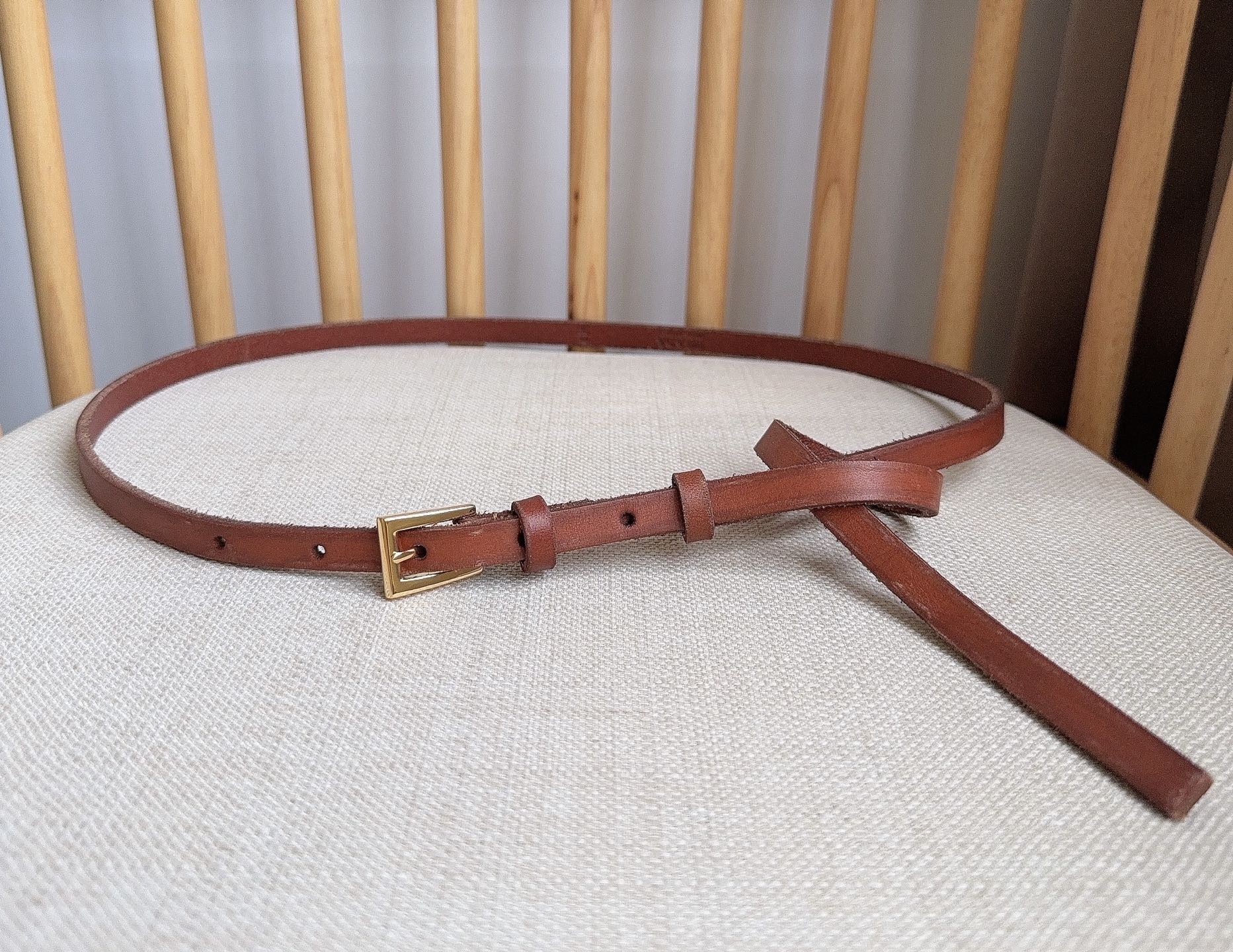 PRADA 25S BELT 10 MM IN REDDISH BROWN CALFSKIN 598369