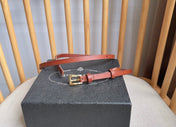 PRADA 25S BELT 10 MM IN REDDISH BROWN CALFSKIN 598369