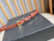 PRADA 25S BELT 10 MM IN REDDISH BROWN CALFSKIN 598369