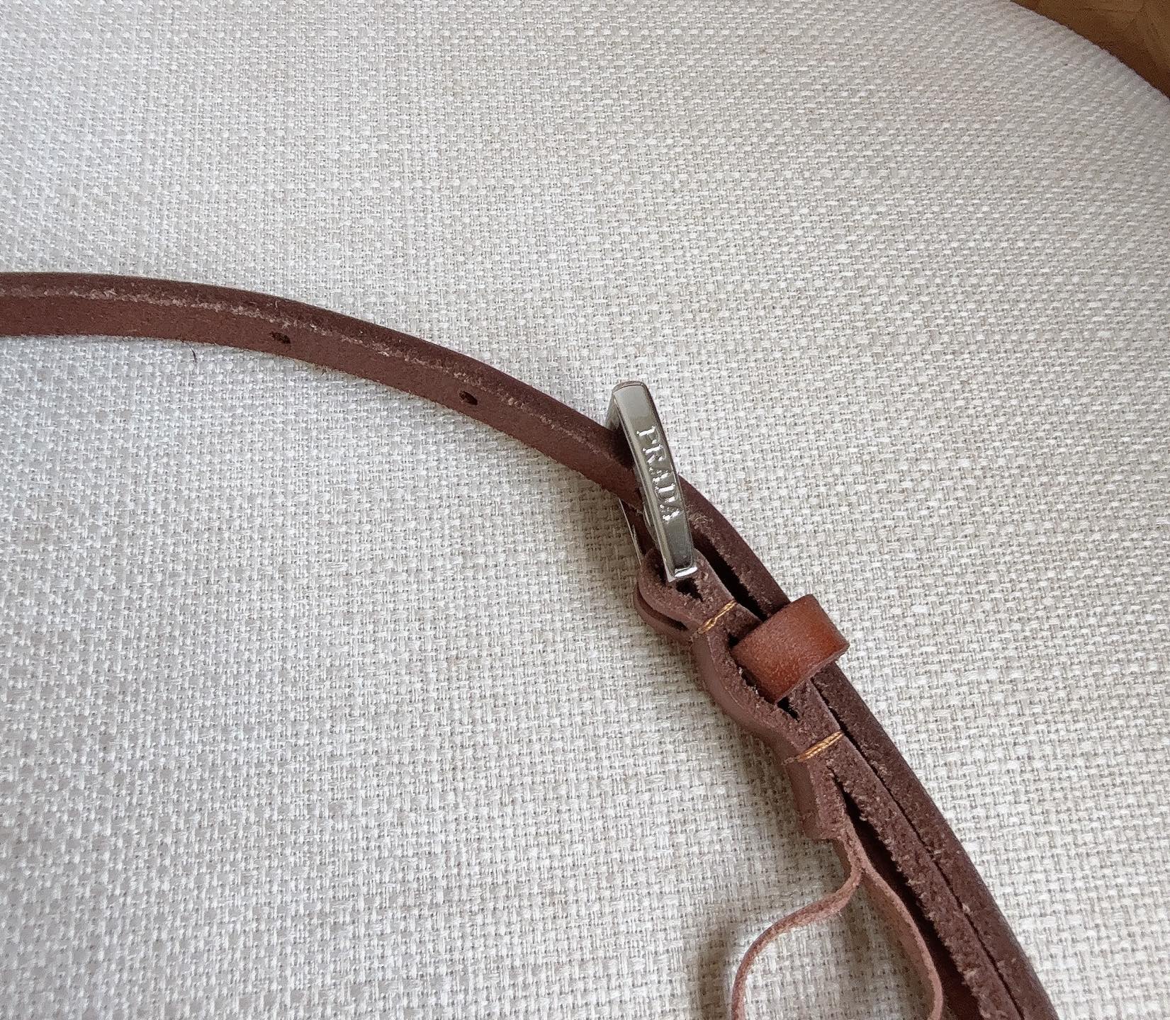 PRADA 25S BELT 10 MM IN REDDISH BROWN CALFSKIN 598370