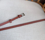 PRADA 25S BELT 10 MM IN REDDISH BROWN CALFSKIN 598370