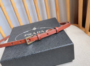 PRADA 25S BELT 10 MM IN REDDISH BROWN CALFSKIN 598370