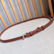 PRADA 25S BELT 10 MM IN REDDISH BROWN CALFSKIN 598370