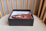 PRADA 25S BELT 10 MM IN REDDISH BROWN CALFSKIN 598370