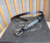 PRADA 25S BELT 10 MM IN BLACK CALFSKIN 598371