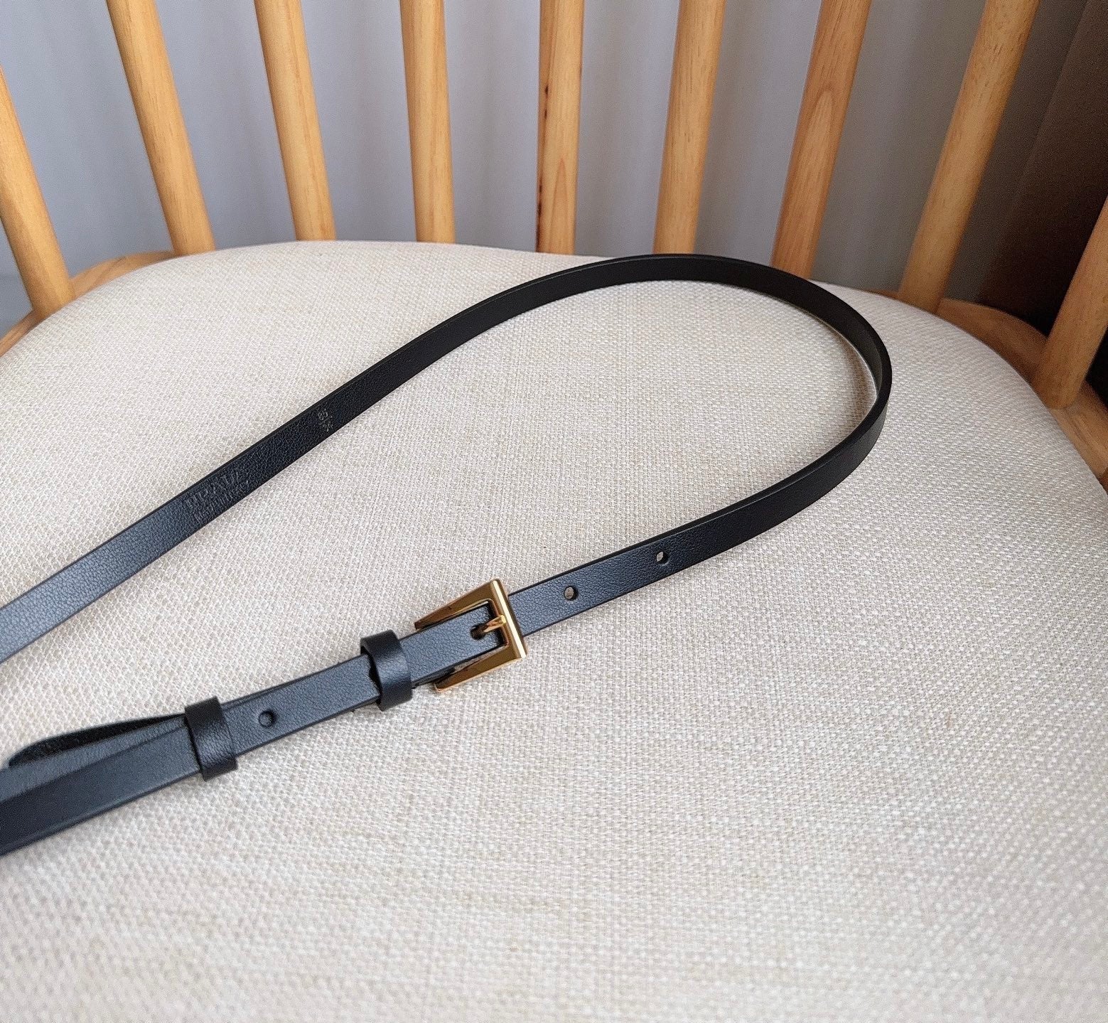 PRADA 25S BELT 10 MM IN BLACK CALFSKIN 598372