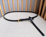 PRADA 25S BELT 10 MM IN BLACK CALFSKIN 598372