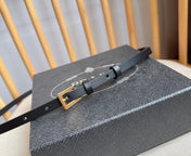 PRADA 25S BELT 10 MM IN BLACK CALFSKIN 598372