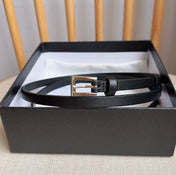 PRADA 25S BELT 10 MM IN BLACK CALFSKIN 598373
