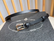 PRADA 25S BELT 10 MM IN BLACK CALFSKIN 598373