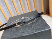 PRADA 25S BELT 10 MM IN BLACK CALFSKIN 598373