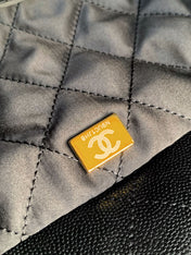 CHANEL BAG 25S 42 CM IN BLACK LAMBSKIN WITH GOLD HARDWARE