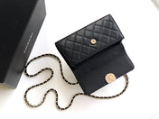 CHANEL 25S KELLY BAG 18 IN BLACK CAVIAR LEATHER WITH GOLD HARDWARE