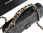 CHANEL 25S KELLY BAG 18 IN BLACK CAVIAR LEATHER WITH GOLD HARDWARE