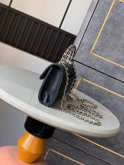 CHANEL 25S KELLY BAG 18 IN BLACK CAVIAR LEATHER WITH GOLD HARDWARE