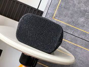 CHANEL 25S SHOPPING BAG 18 CM IN BLACK RHINESTONE-STUDDED