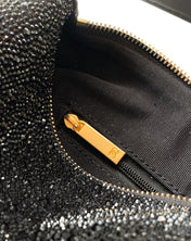 CHANEL 25S SHOPPING BAG 18 CM IN BLACK RHINESTONE-STUDDED