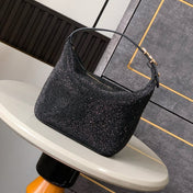 CHANEL 25S SHOPPING BAG 18 CM IN BLACK RHINESTONE-STUDDED